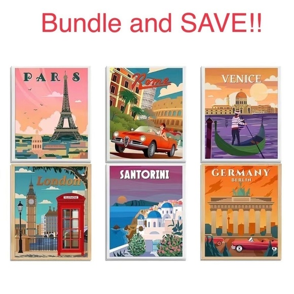 London‎ Canvas Travel Art. 8 x 10”. New. Vintage style - Picture 3 of 4